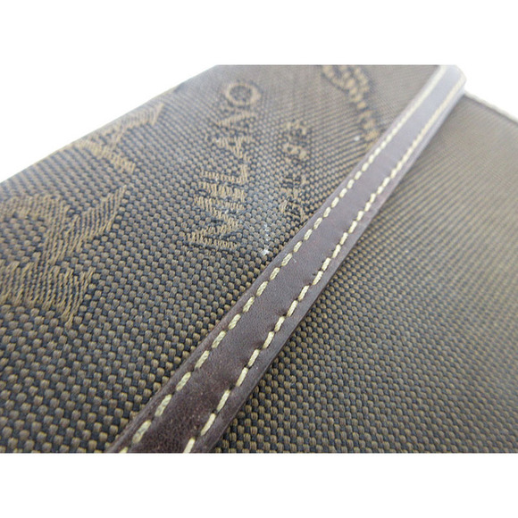 Prada Logo Double Hook Bifold Wallet Brown Jacquard - Picture 7 of 12